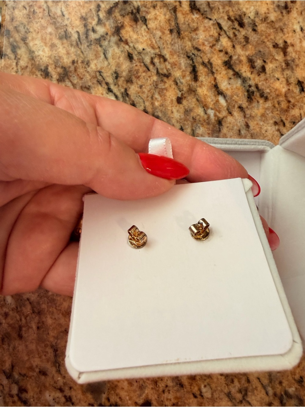 Alexa Leigh “Jordan” Earrings Oval & Circle Studs Pair Vermeil in Box - Picture 10 of 10
